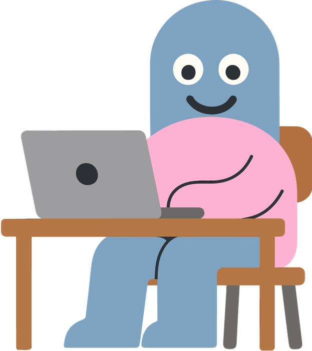 Password reset character with laptop and icons